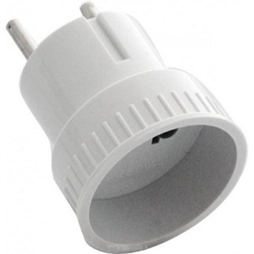 Адаптер под евро без заземления Uniel 6А 1300Вт белый фото Адаптер под евро без заземления Uniel 6А 1300Вт белый картинка